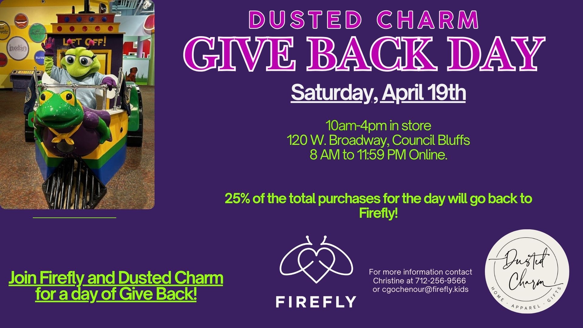 Dusted Charm Give Back Day!